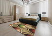 Patterned Caramel Brown Rug in a Bedroom, pat1069brn