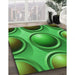 Patterned Neon Green Rug in Family Room, pat1069grn