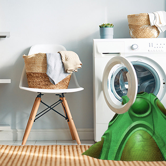 Machine Washable Transitional Neon Green Rug in a Washing Machine, wshpat1069grn