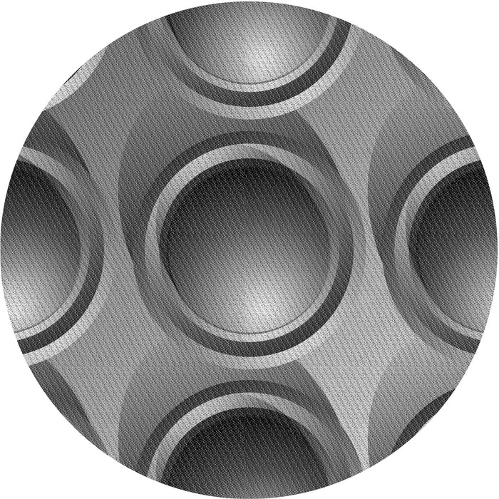 Square Patterned Black Rug, pat1069gry