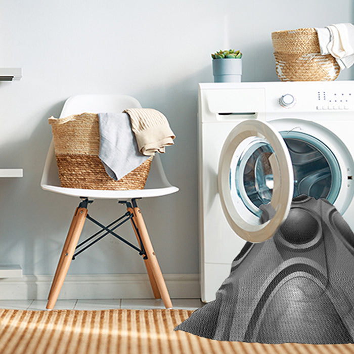 Machine Washable Transitional Black Rug in a Washing Machine, wshpat1069gry