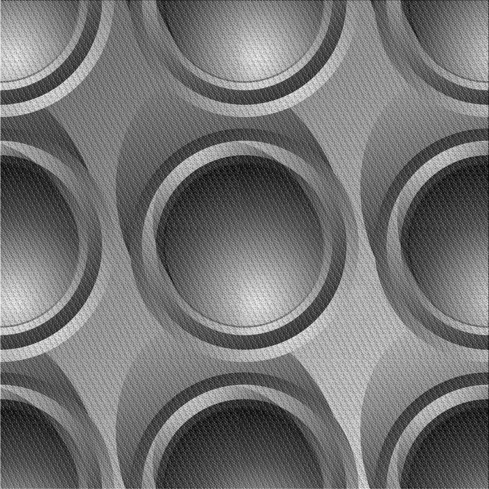 Round Patterned Black Rug, pat1069gry