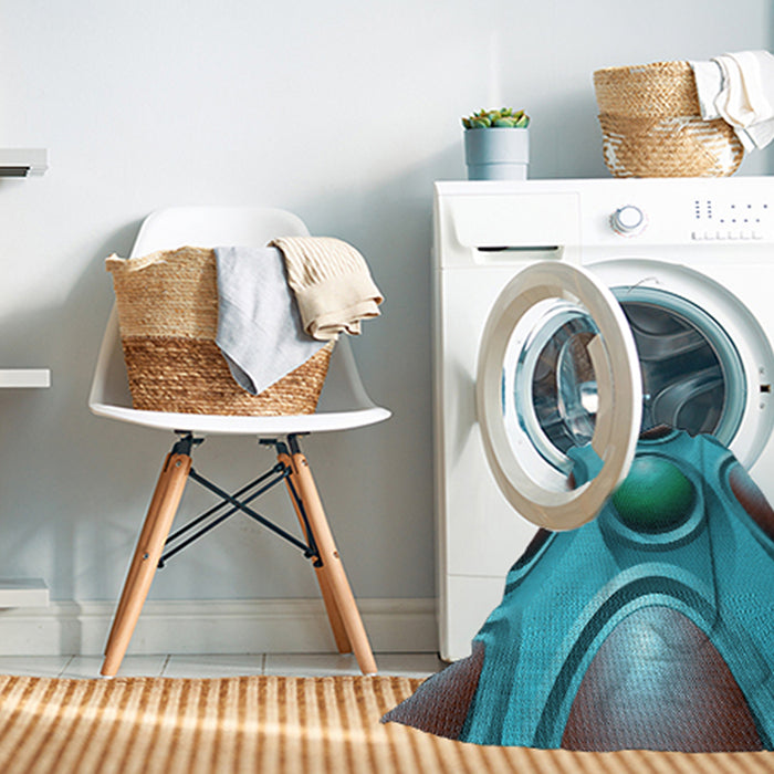 Machine Washable Transitional Blue Rug in a Washing Machine, wshpat1069lblu