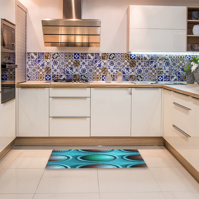 Patterned Blue Rug in a Kitchen, pat1069lblu
