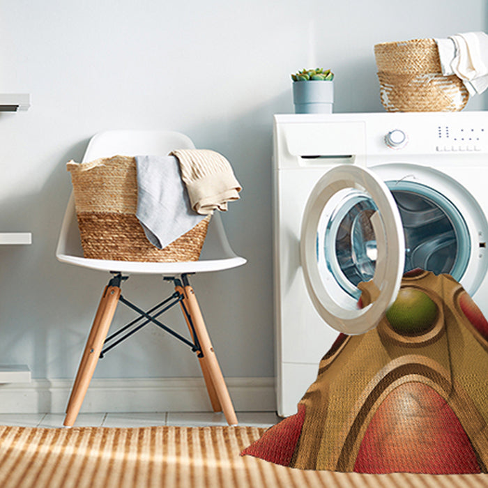 Machine Washable Transitional Orange Rug in a Washing Machine, wshpat1069org