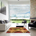 Square Patterned Orange Rug in a Living Room, pat1069org