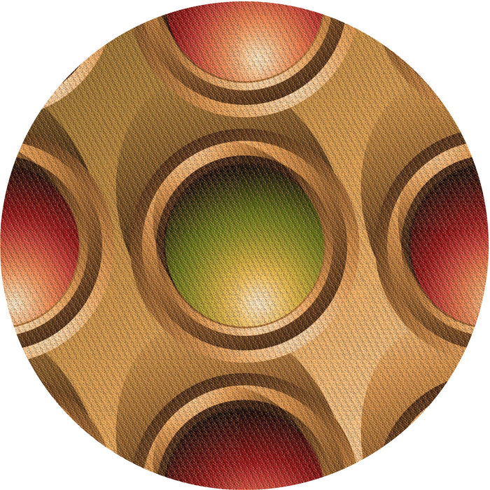 Square Patterned Orange Rug, pat1069org