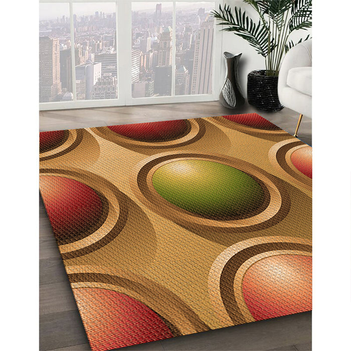 Machine Washable Transitional Orange Rug in a Family Room, wshpat1069org