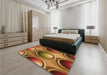 Patterned Orange Rug in a Bedroom, pat1069org