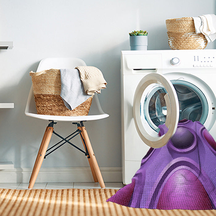Machine Washable Transitional Dark Magenta Purple Rug in a Washing Machine, wshpat1069pur