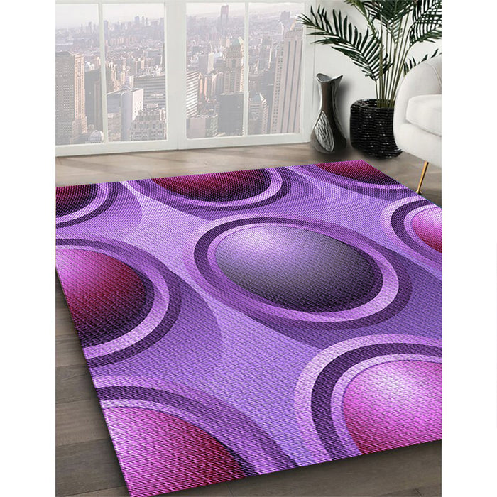 Machine Washable Transitional Dark Magenta Purple Rug in a Family Room, wshpat1069pur