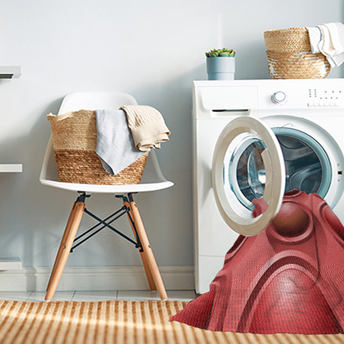 Machine Washable Transitional Red Rug in a Washing Machine, wshpat1069rd