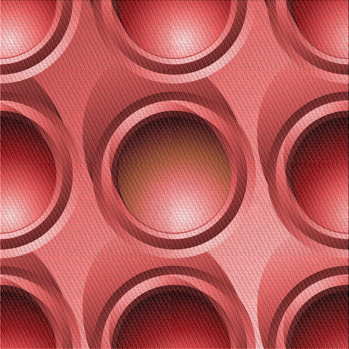 Round Patterned Red Rug, pat1069rd