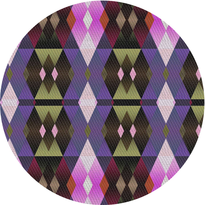 Sideview of Patterned Dark Purple Novelty Rug, pat106