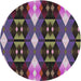 Sideview of Patterned Dark Purple Novelty Rug, pat106