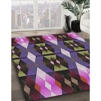 Patterned Dark Purple Novelty Rug, pat106