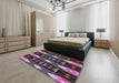 Patterned Dark Purple Novelty Rug in a Bedroom, pat106