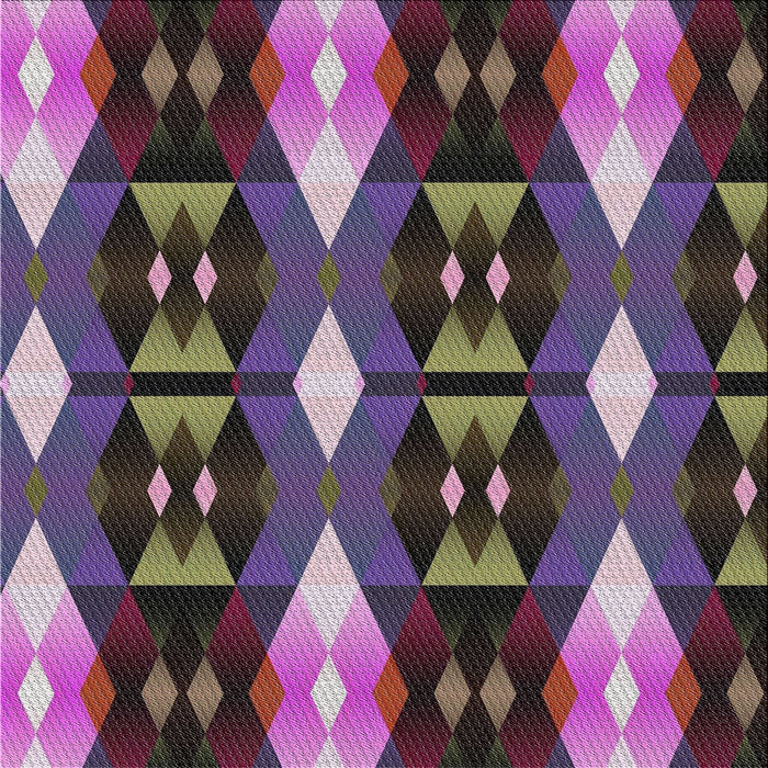 Square Patterned Dark Purple Novelty Rug, pat106