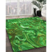 Machine Washable Transitional Green Rug in a Family Room, wshpat107grn