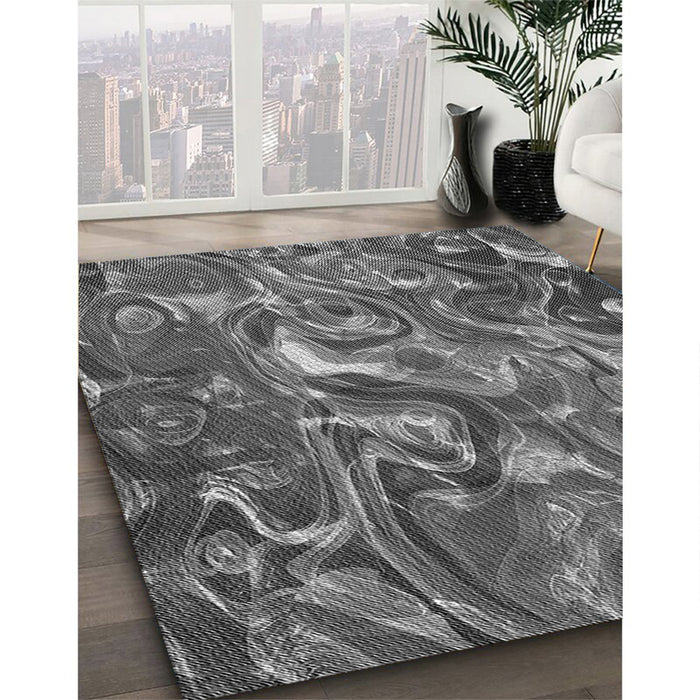 Machine Washable Transitional Gray Rug in a Family Room, wshpat107gry