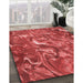 Machine Washable Transitional Red Rug in a Family Room, wshpat107rd