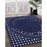 Patterned Deep Periwinkle Purple Rug, pat1070blu