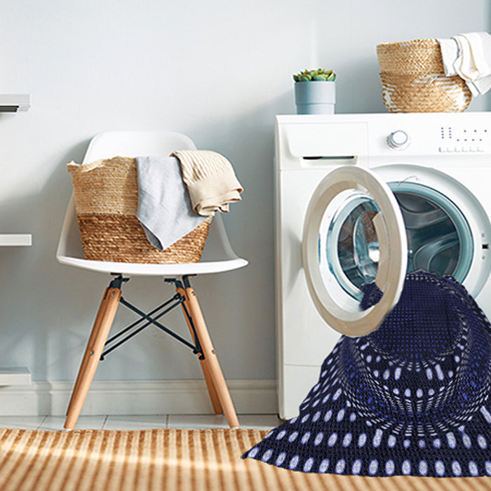Machine Washable Transitional Deep Periwinkle Purple Rug in a Washing Machine, wshpat1070blu