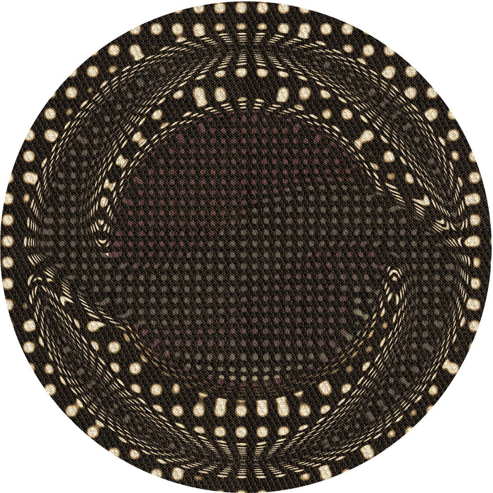 Square Patterned Black Rug, pat1070brn