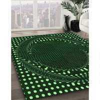 Patterned Black Rug, pat1070grn