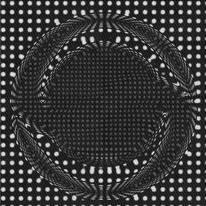 Round Patterned Black Rug, pat1070gry