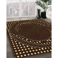 Patterned Sienna Brown Rug, pat1070org