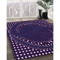 Patterned Purple Violet Purple Rug, pat1070pur