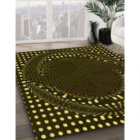 Patterned Oak Brown Rug, pat1070yw