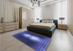 Patterned Light Slate Blue Rug in a Bedroom, pat1071blu