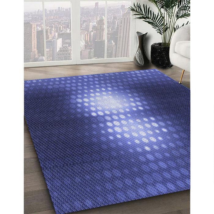 Machine Washable Transitional Light Slate Blue Rug in a Family Room, wshpat1071blu
