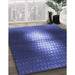 Patterned Light Slate Blue Rug in Family Room, pat1071blu