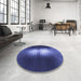 Round Patterned Light Slate Blue Rug in a Office, pat1071blu