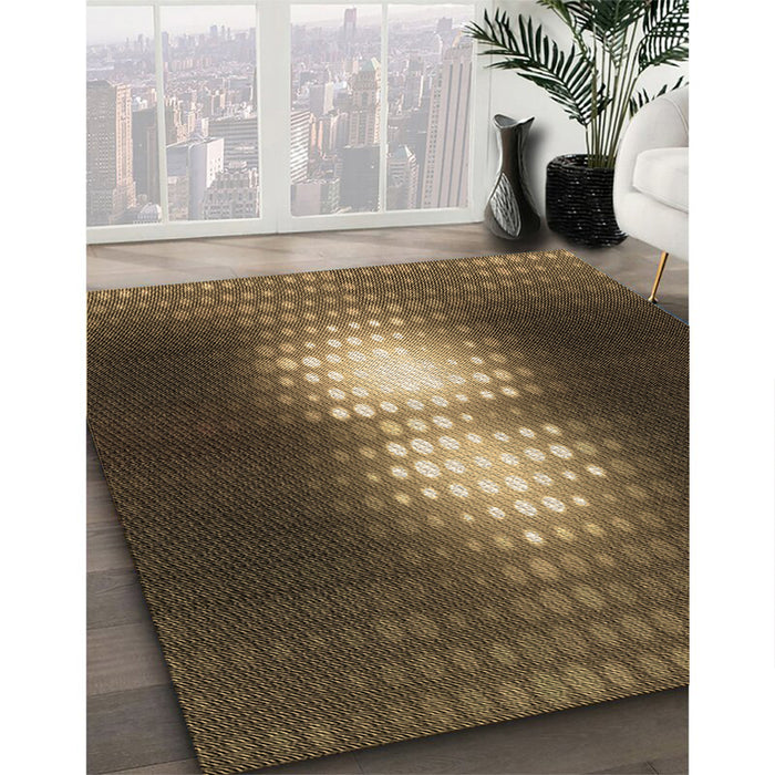 Machine Washable Transitional Copper Brown Rug in a Family Room, wshpat1071brn