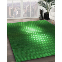 Patterned Deep Emerald Green Rug, pat1071grn