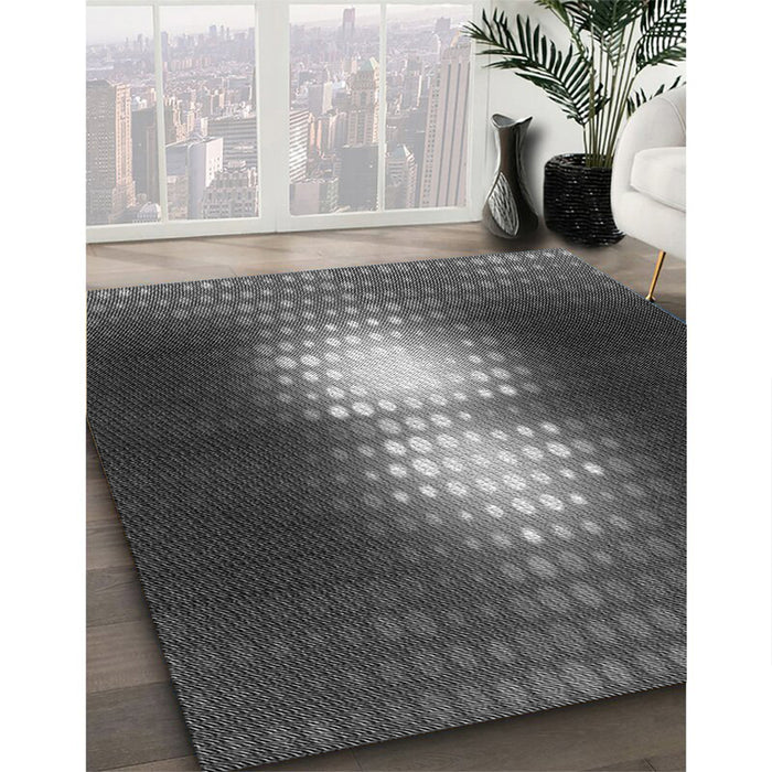 Machine Washable Transitional Gray Rug in a Family Room, wshpat1071gry
