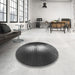 Round Patterned Gray Rug in a Office, pat1071gry