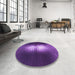 Round Patterned Bright Purple Rug in a Office, pat1071pur