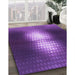 Patterned Bright Purple Rug in Family Room, pat1071pur