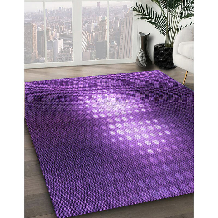 Machine Washable Transitional Bright Purple Rug in a Family Room, wshpat1071pur