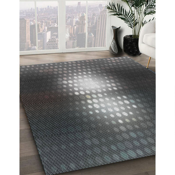Machine Washable Transitional Charcoal Black Rug in a Family Room, wshpat1071