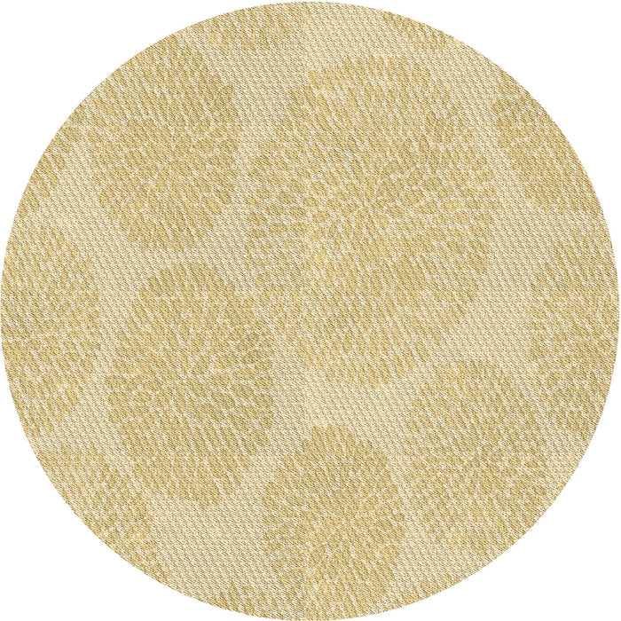 Square Machine Washable Transitional Sun Yellow Rug in a Living Room, wshpat1072brn