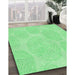 Machine Washable Transitional Green Rug in a Family Room, wshpat1072grn