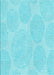 Patterned Bright Turquoise Blue Rug, pat1072lblu