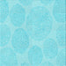 Round Patterned Bright Turquoise Blue Rug, pat1072lblu