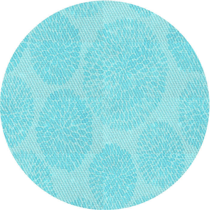 Square Patterned Bright Turquoise Blue Rug, pat1072lblu
